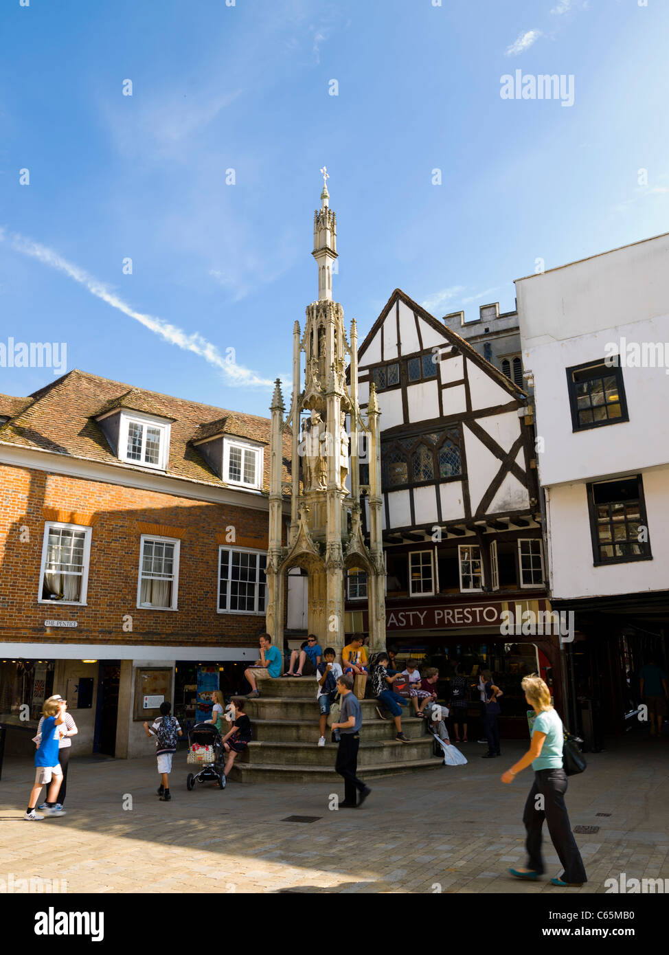 The Buttercross monument on Winchester High Street. Stock Photo
