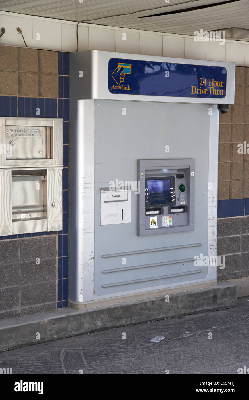 acculink credit union drive through atm Saskatoon Saskatchewan Canada Stock Photo