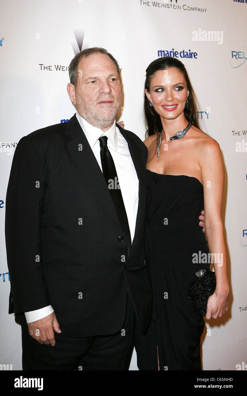 Harvey Weinstein, Georgina Chapman at the after-party for The Weinstein Company and Relativity Media 2011 Golden Globes After Party, Beverly Hilton Hotel, Los Angeles, CA January 16, 2011. Photo By: Elizabeth Goodenough/Everett Collection Stock Photo