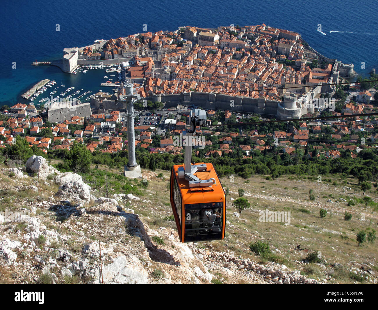 The cable car in Dubrovnik Croatia Stock Photo Alamy