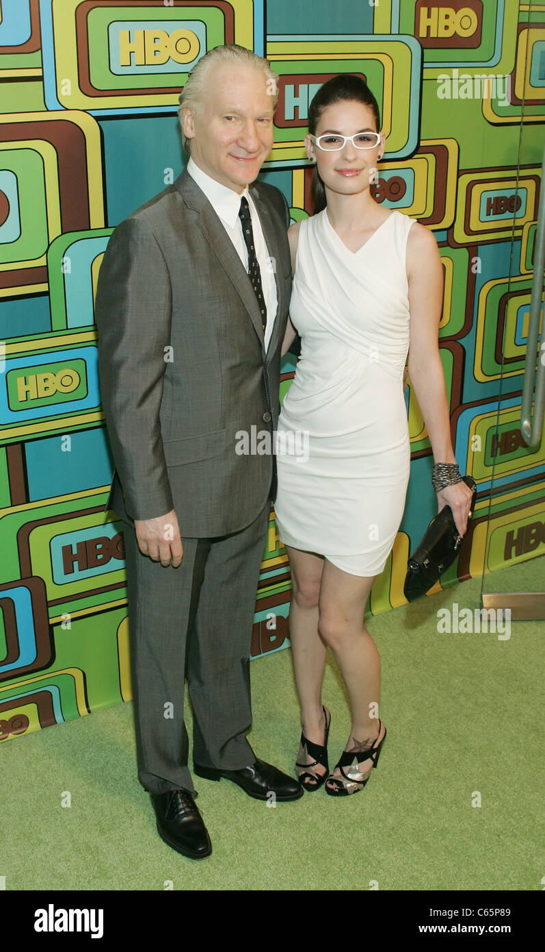 Bill Maher, Cara Santa Maria at the after-party for HBO's 2011 Golden Globes After Party, Circa 55 Restaurant, Los Angeles, CA January 16, 2011. Photo By: James Atoa/Everett Collection Stock Photo