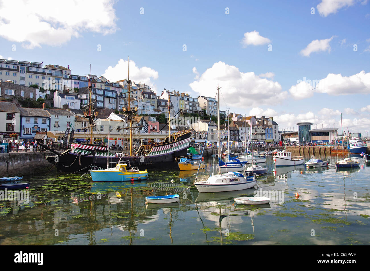 The replica of Golden Hind, Brixham Harbour, Brixham, Devon, England