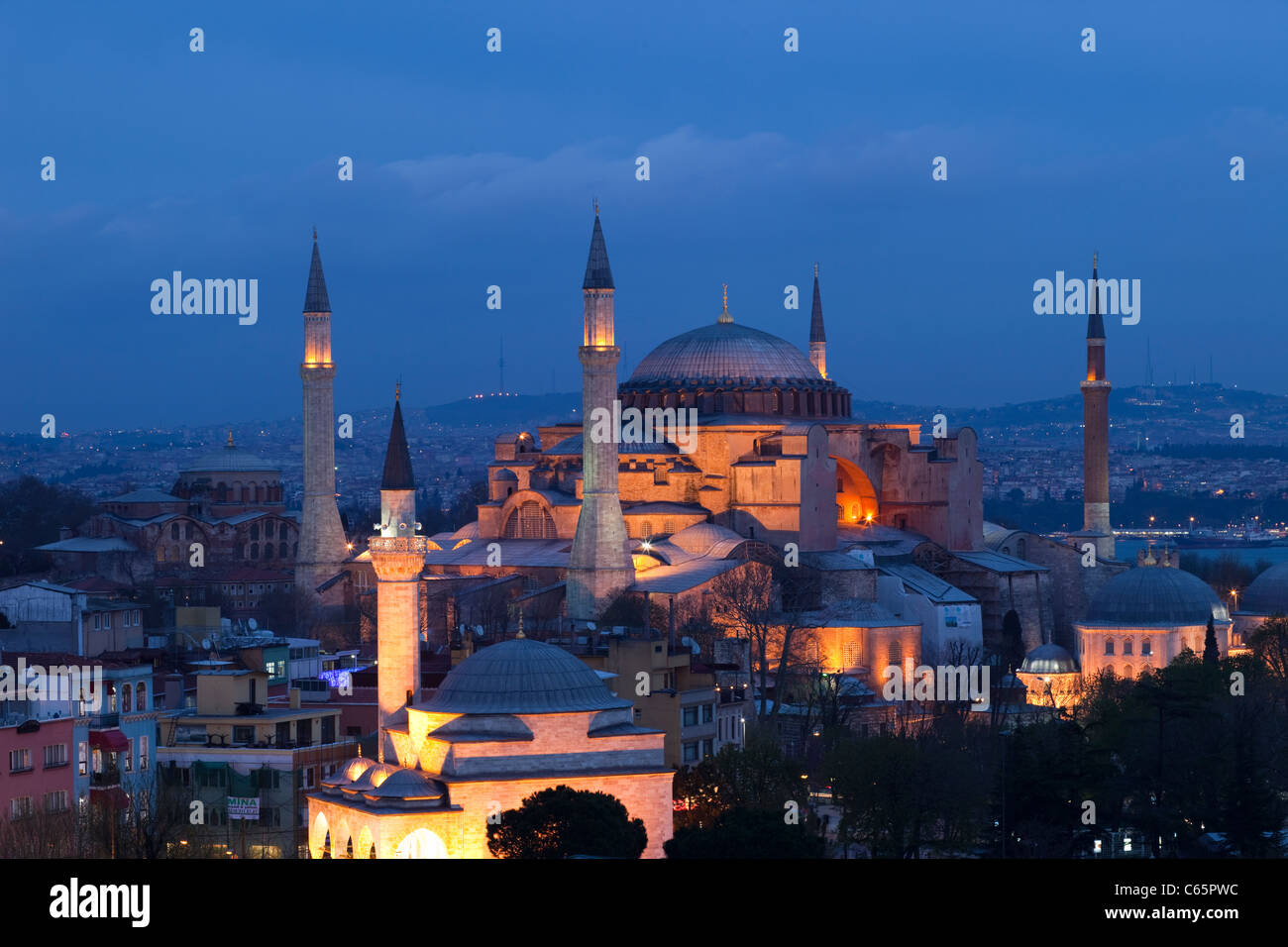 Turkey, Istanbul, Night View of Hagia Sophia Stock Photo - Alamy
