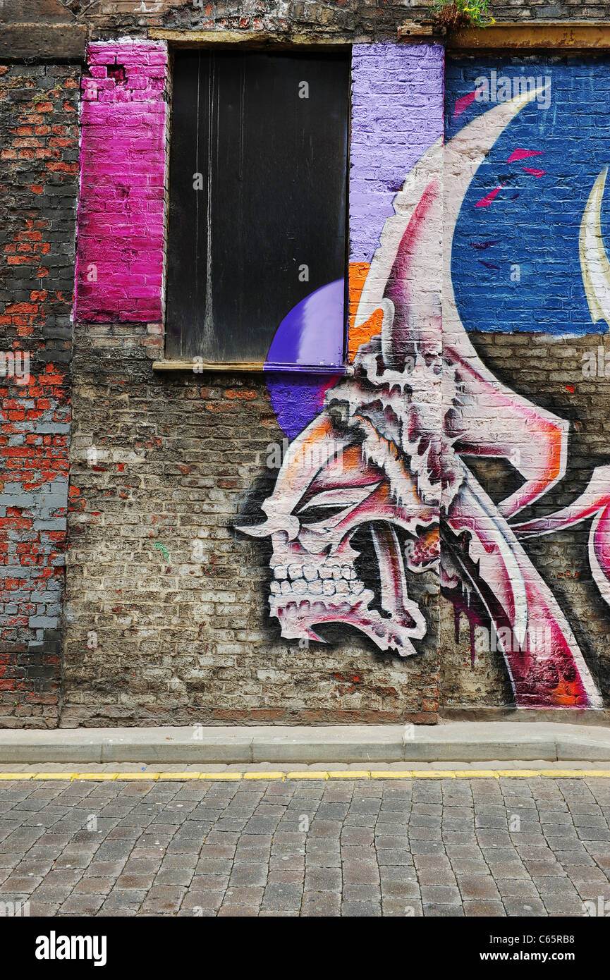 Skull Monster - Street Art Stock Photo