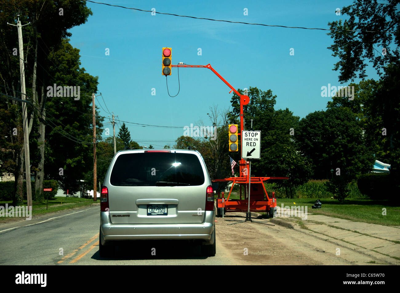 Temporary traffic control light Stock Photo Alamy