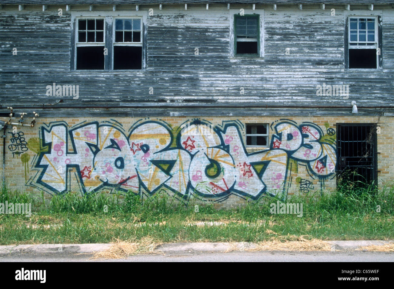 Graffiti in the Lower Ninth Ward, New Orleans. Stock Photo