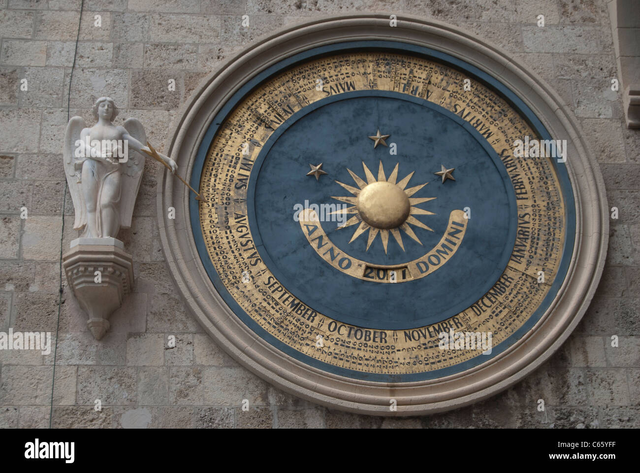 the clock of the cathedral of Messina Stock Photo