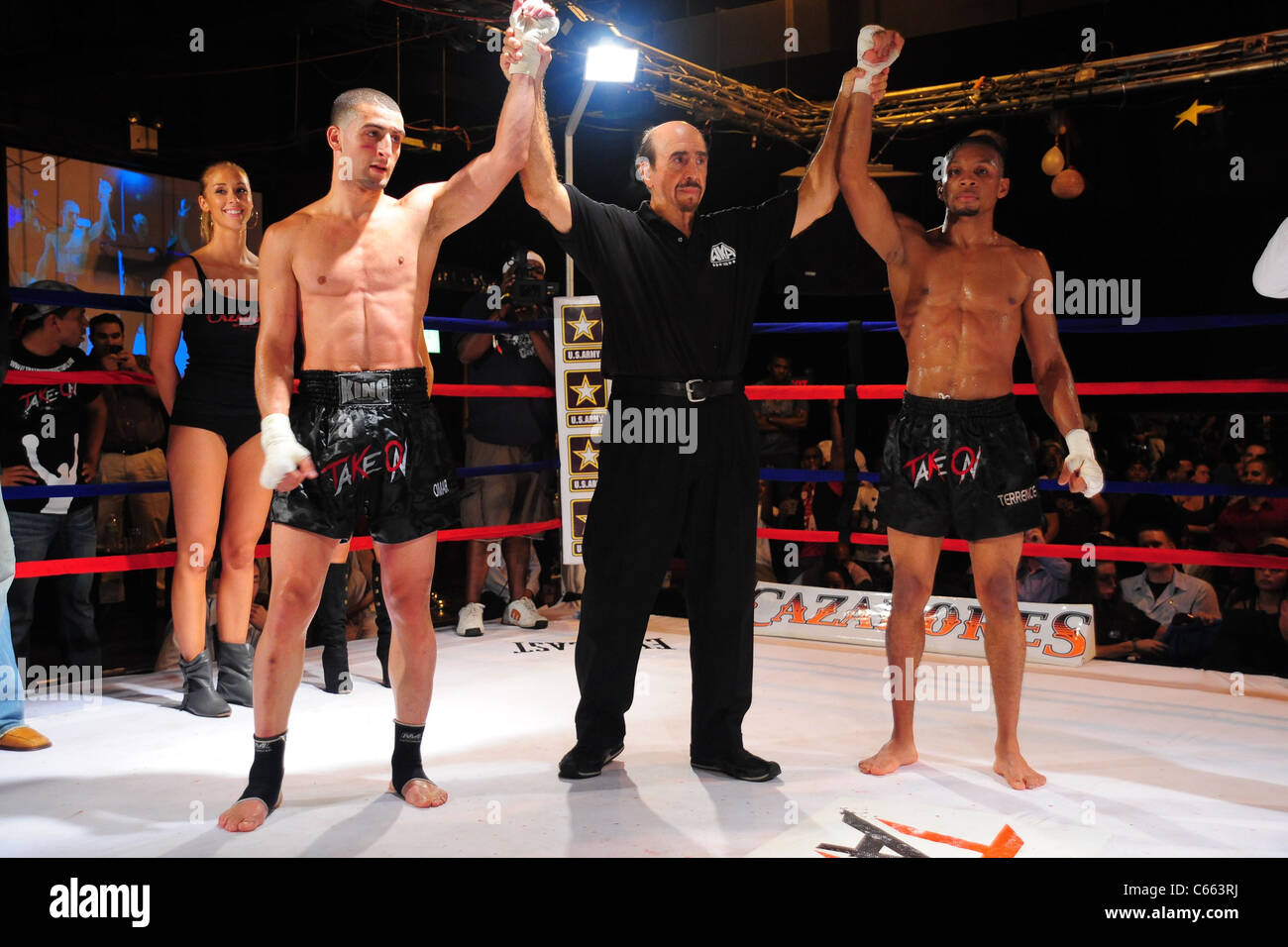 Omar Ahmed (L), Terrence Hill (R) at a public appearance for TAKE ON