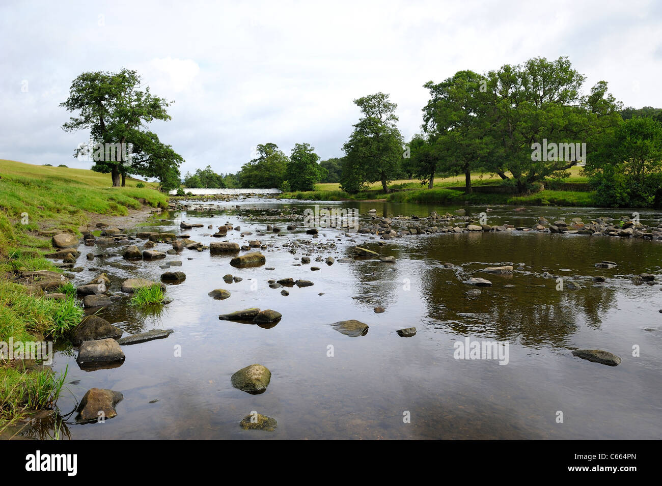 river derwent chatsworth park estate derbyshire england uk Stock Photo