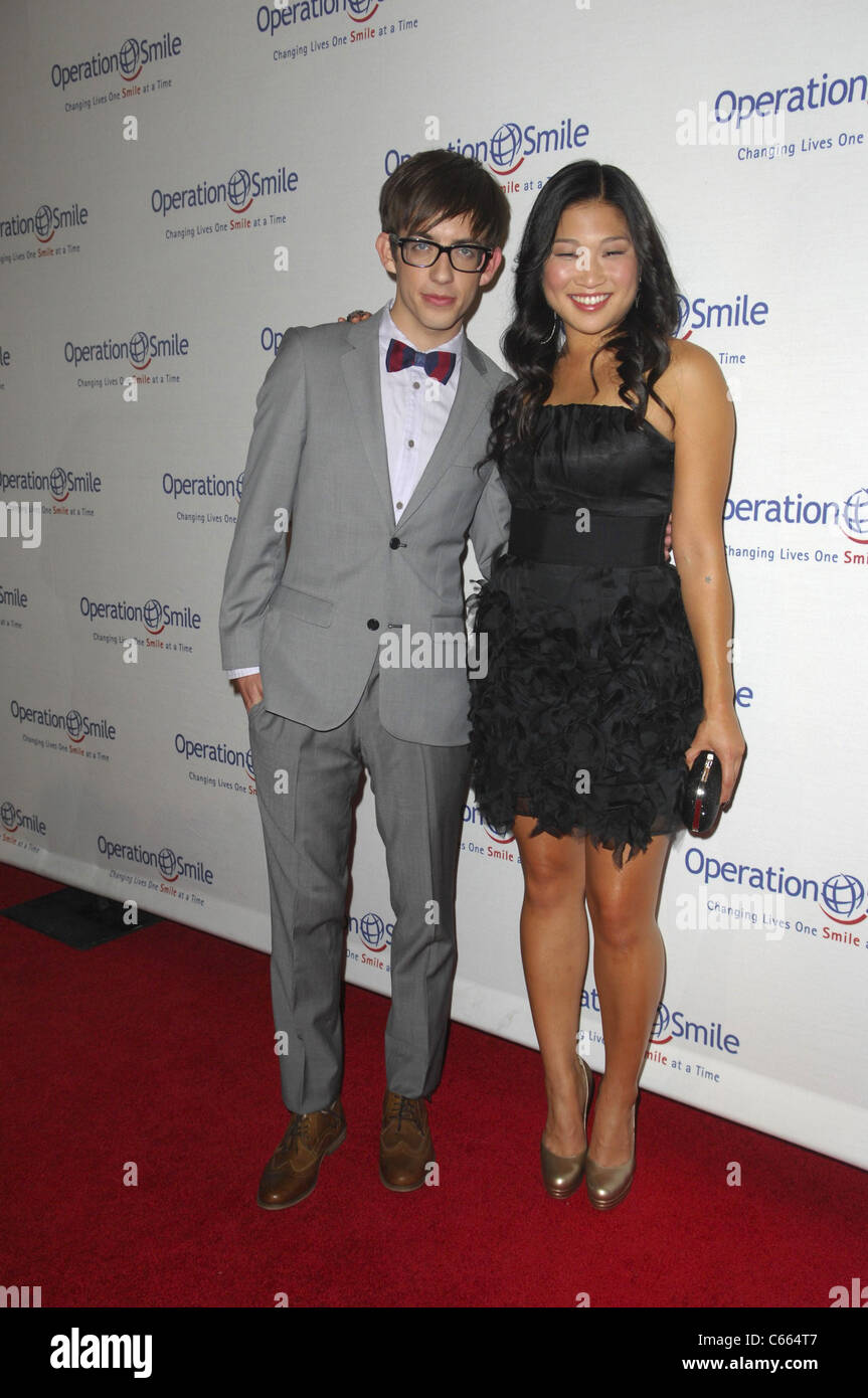 Kevin McHale, Jenna Ushkowitz at arrivals for Operation Smile's 9th Annual Smile Gala, Beverly Hilton Hotel, Beverly Hills, CA September 24, 2010. Photo By: Elizabeth Goodenough/Everett Collection Stock Photo