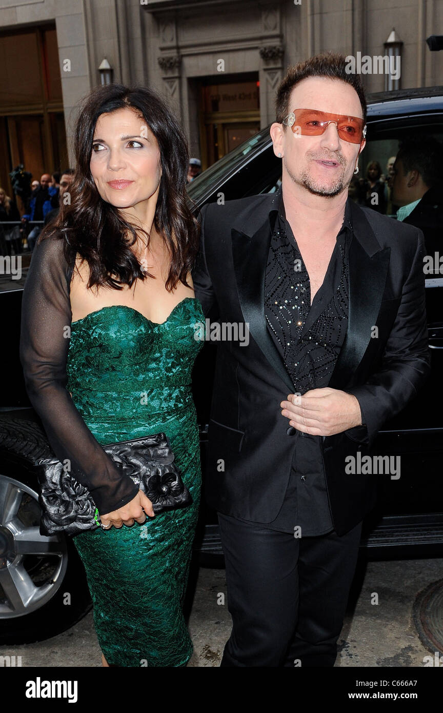 Ali Hewson, Bono, enter the Foxwoods Theater for the opening night of 'Spiderman: Turn Off the Dark' out and about for CELEBRITY CANDIDS - TUE, , New York, NY June 14, 2011. Photo By: Ray Tamarra/Everett Collection Stock Photo