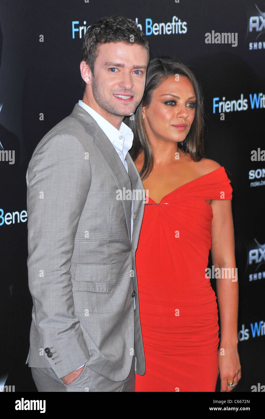 Justin Timberlake, Mila Kunis at arrivals for FRIENDS WITH BENEFITS Premiere, The Ziegfeld Theatre, New York, NY July 18, 2011. Stock Photo