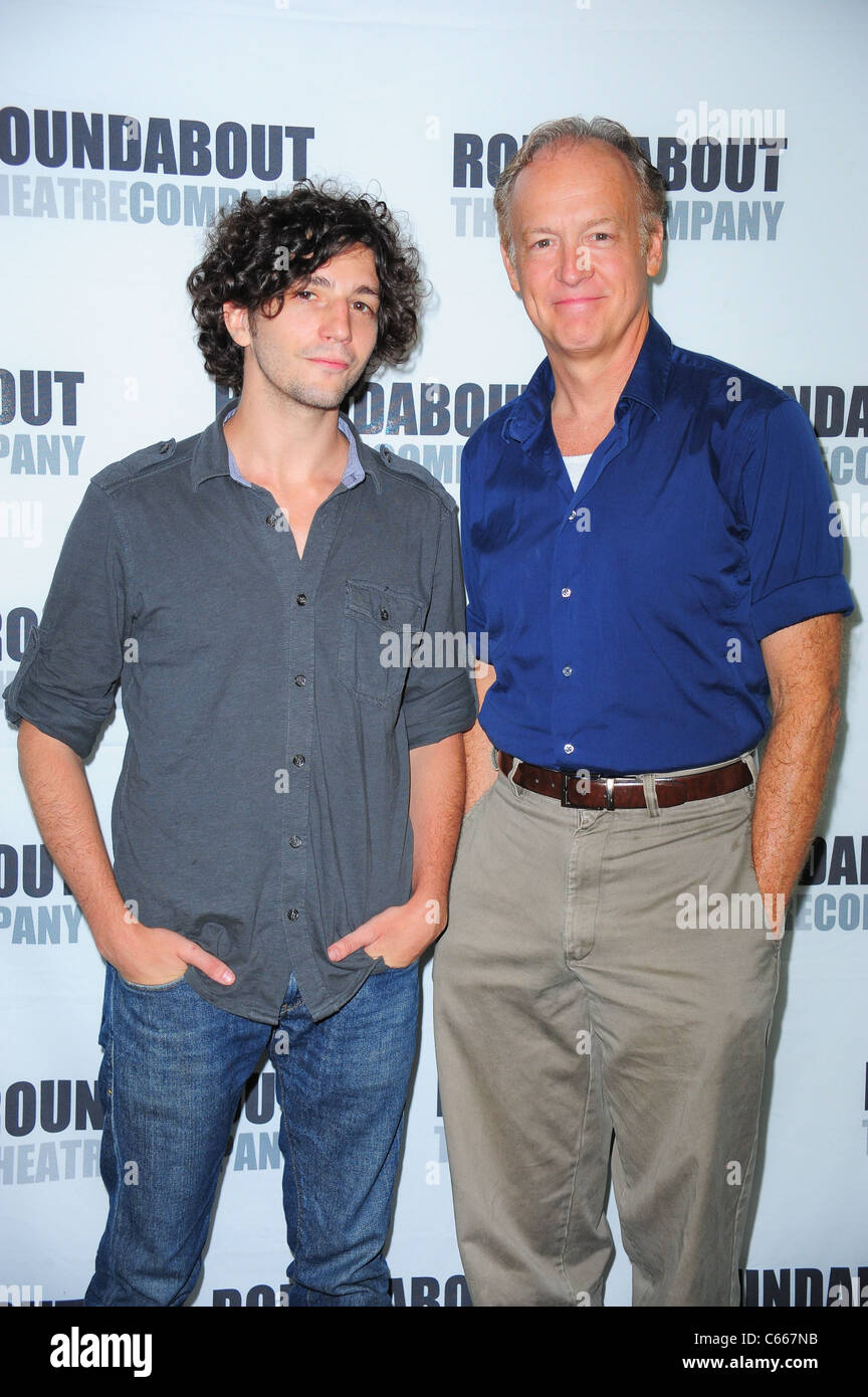 John Magaro, Reed Birney in attendance for Roundabout Theatre Company's TIGERS BE STILL Cast Photo, Roundabout Theatre Company Rehearsal Studios, New York, NY August 19, 2010. Photo By: Gregorio T. Binuya/Everett Collection Stock Photo