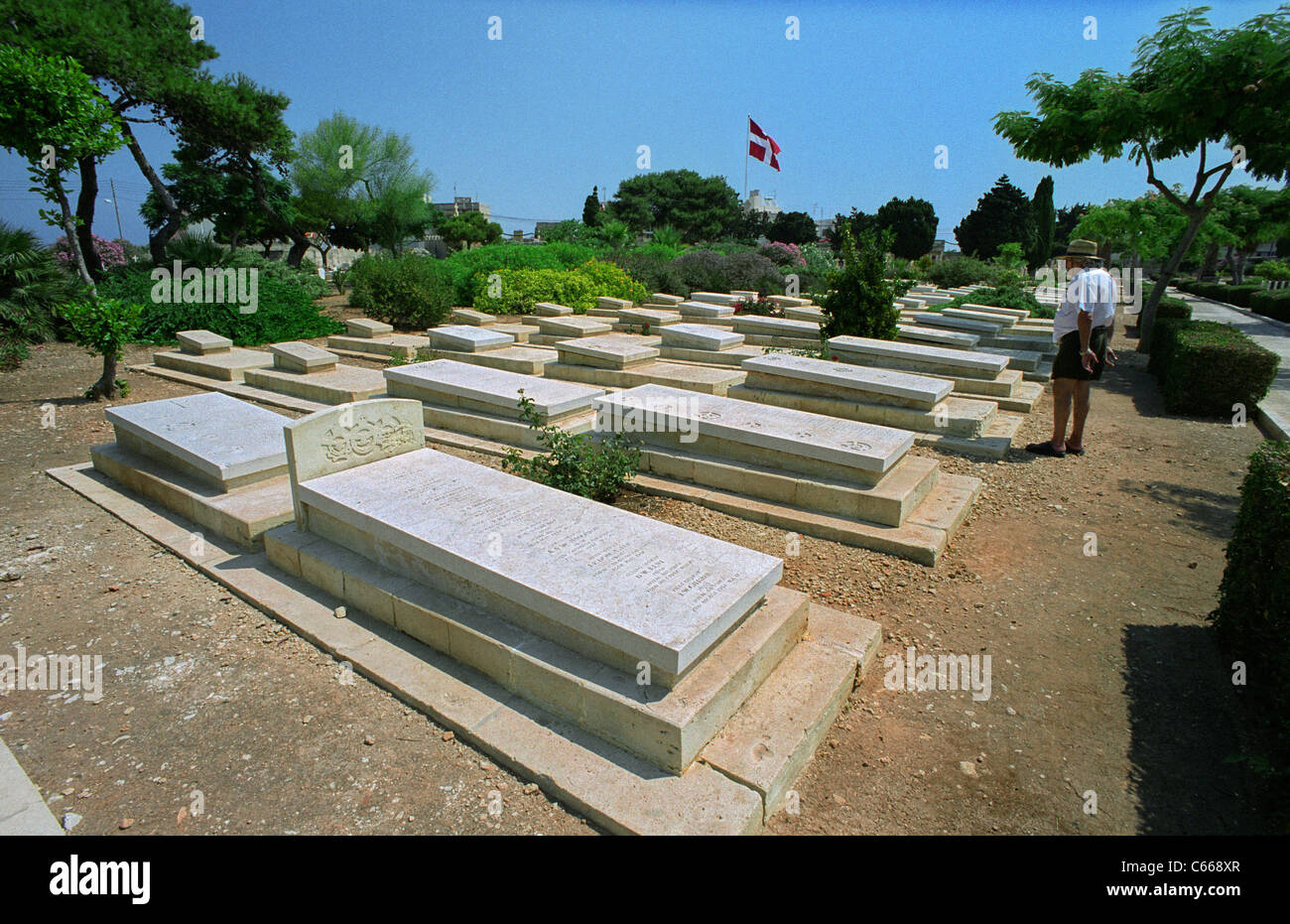 Malta (Capuccini) Naval Cemetery. Maintained by the Commonwealth War Graves Commission. Stock Photo