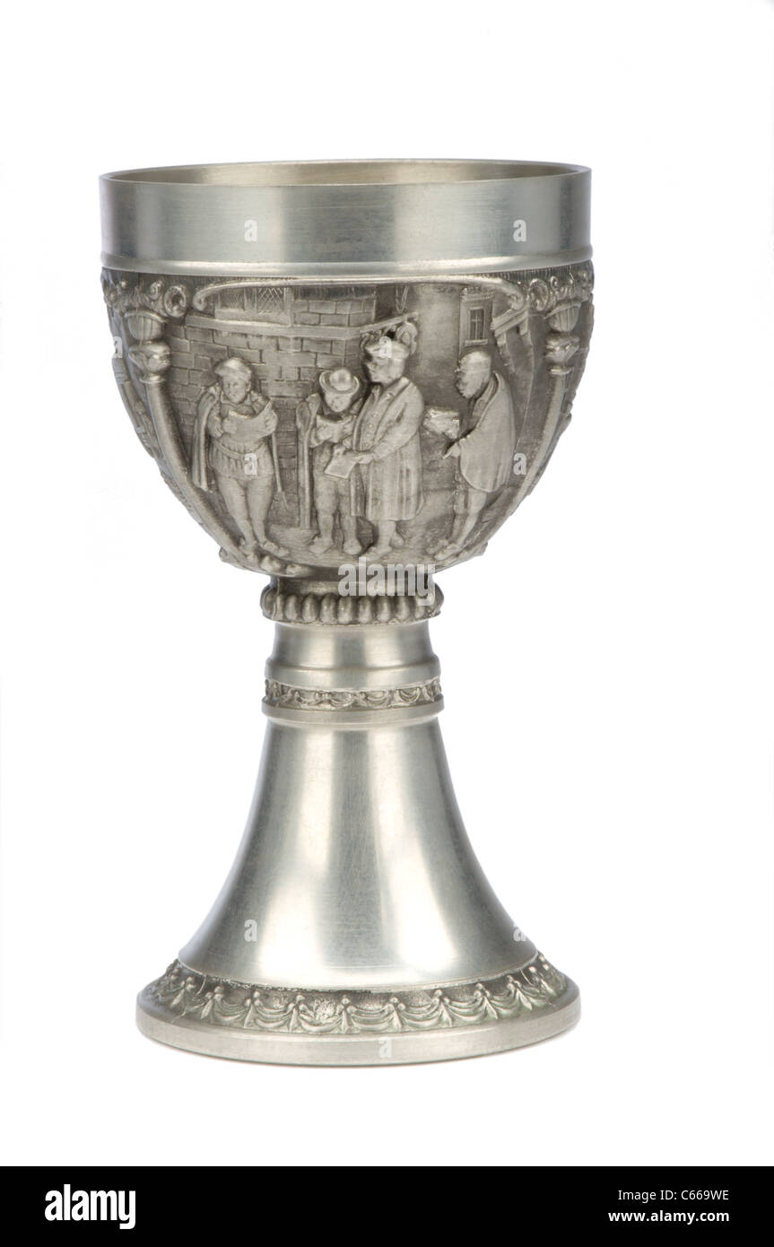 German pewter wine cup Stock Photo