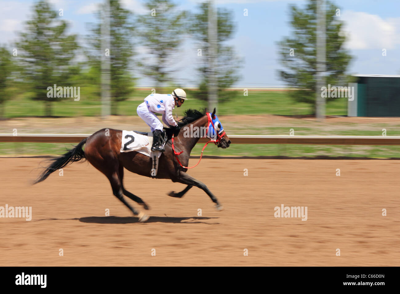 Aurora, Colorado Horse races at Arapahoe Park Race Track with a