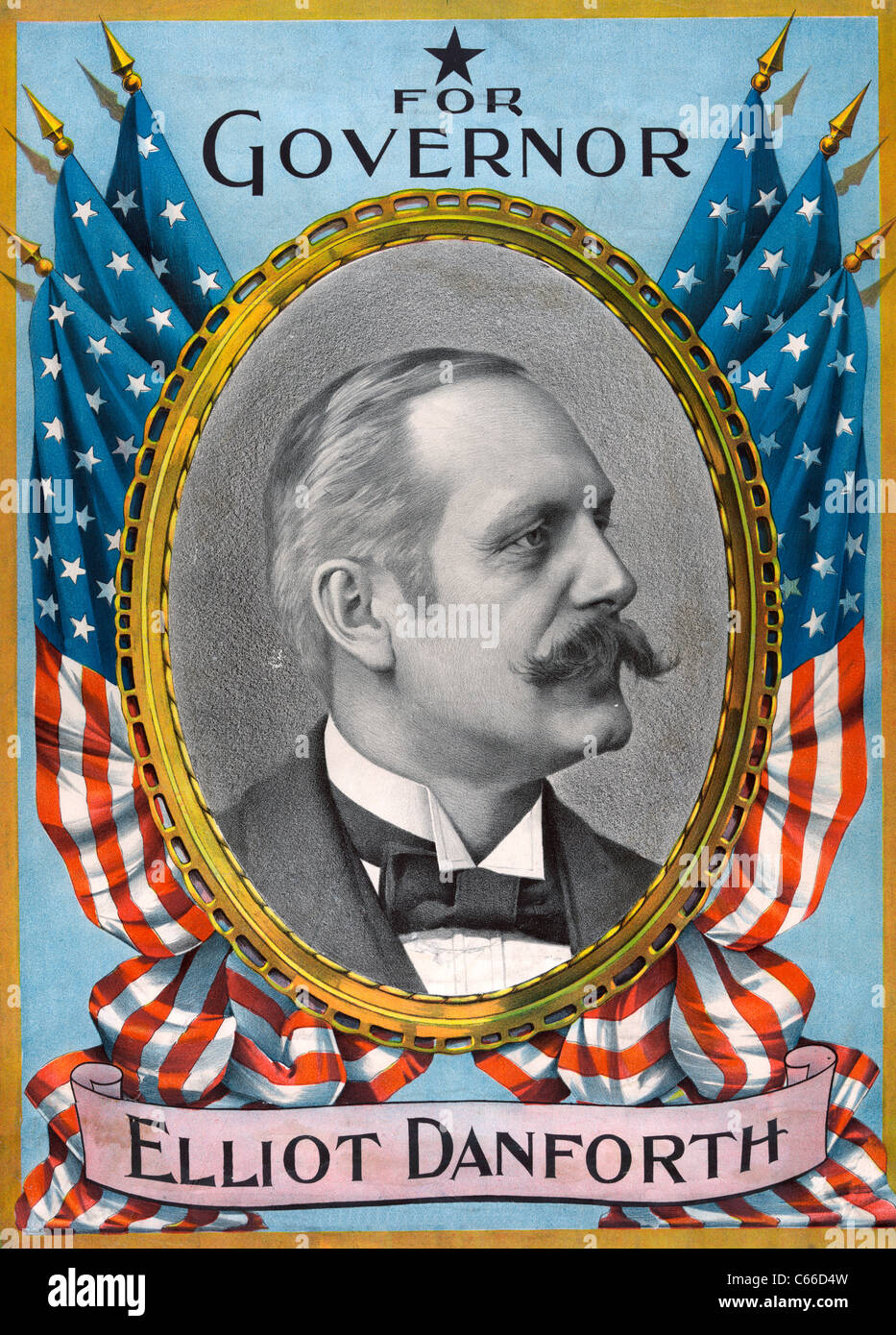 For Governor Elliot Danforth, New York, 1898 Campaign Poster Stock Photo