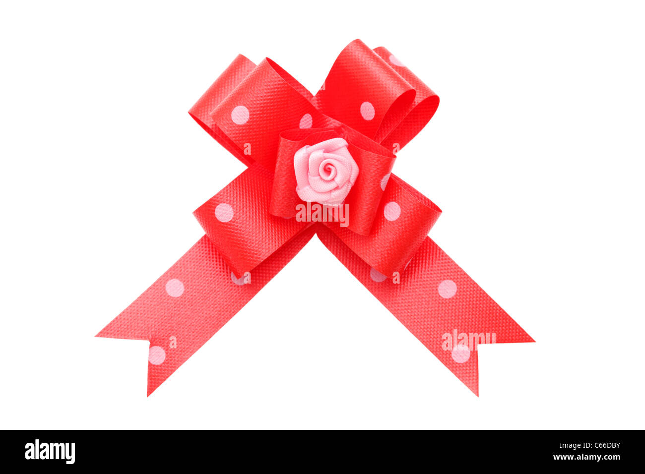 Red ribbon bow isolated on white background Stock Photo - Alamy