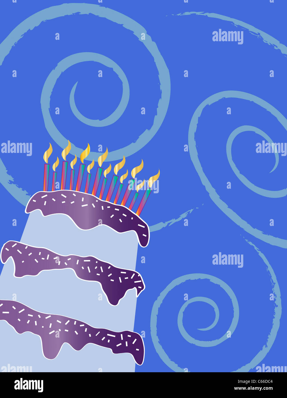 Happy birthday cake on blue background Stock Photo - Alamy