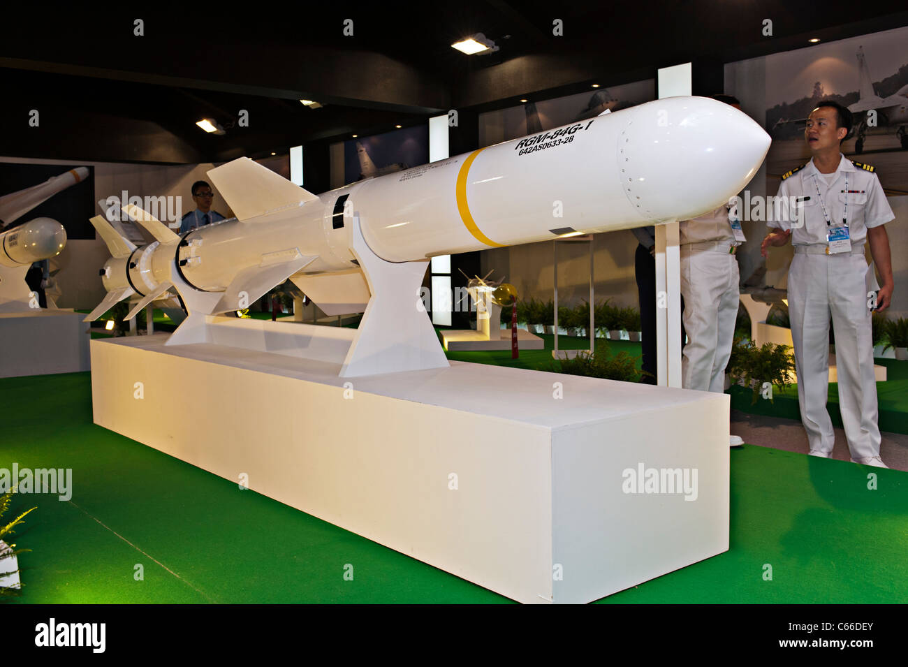 Harpoon Missile, Taipei Aerospace Defense Technology Exhibition, 2011, Taiwan Stock Photo