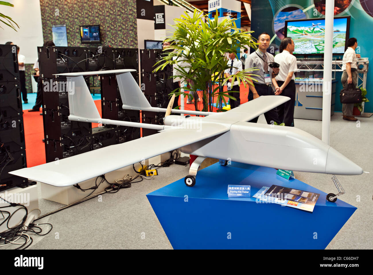 Soaring Kite Trainer UAV, Unmanned Aerial Vehicle System, Taipei Aerospace Defense Technology Exhibition, 2011, Taiwan Stock Photo