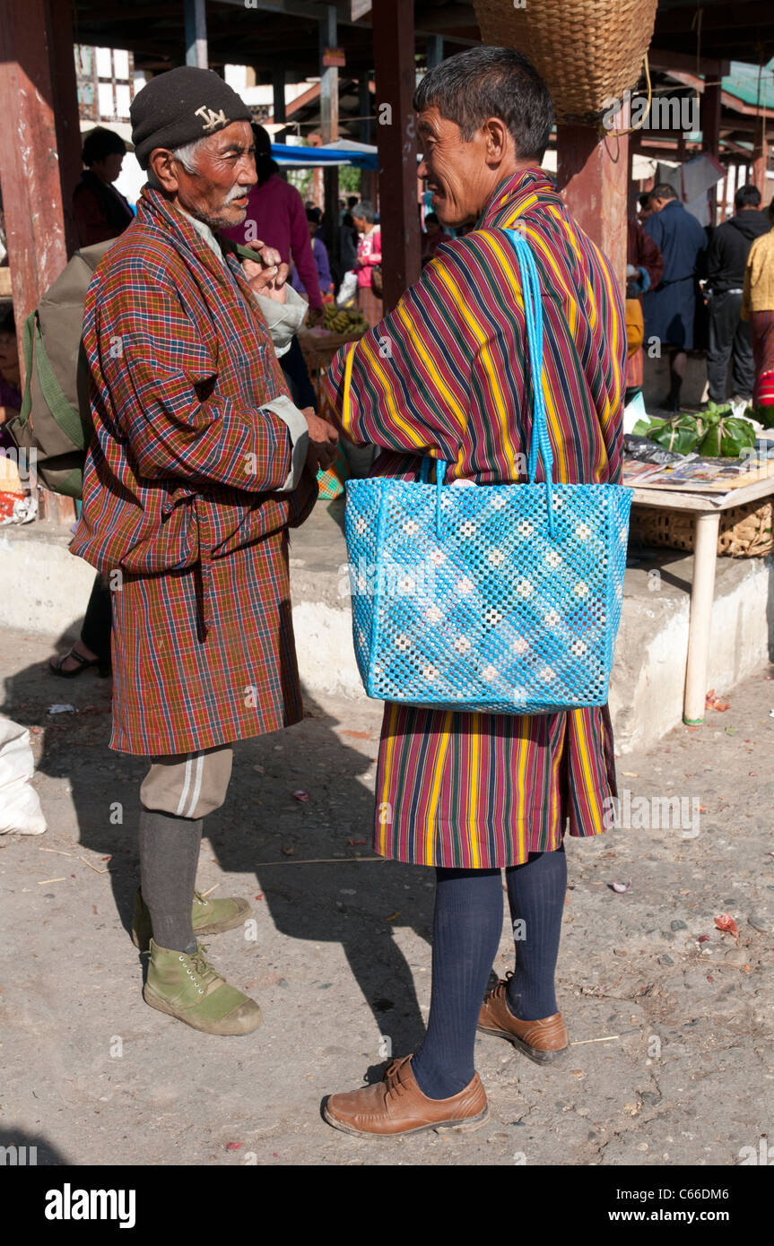Weekly Sunday food market. paro. Bhutan Stock Photo