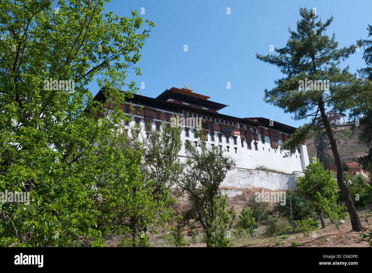 view of Paro dzong. paro. bhutan Stock Photo