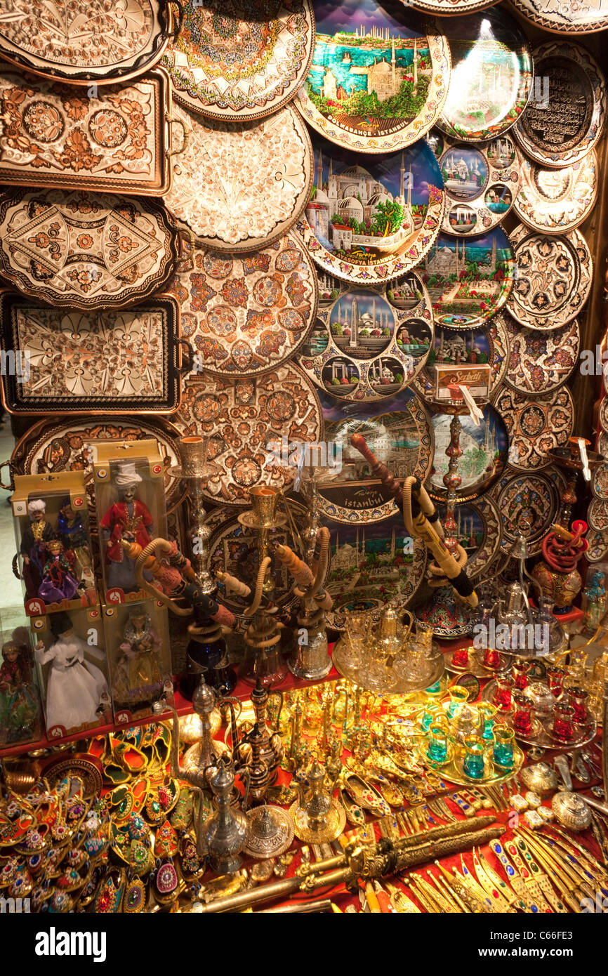 Turkey, Istanbul, Sultanahmet, Grand Bazaar, Souvenir Shop Display