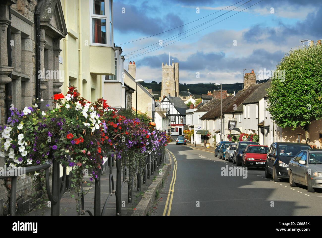 town center of Moretonhampstead in Devon UK Stock Photo