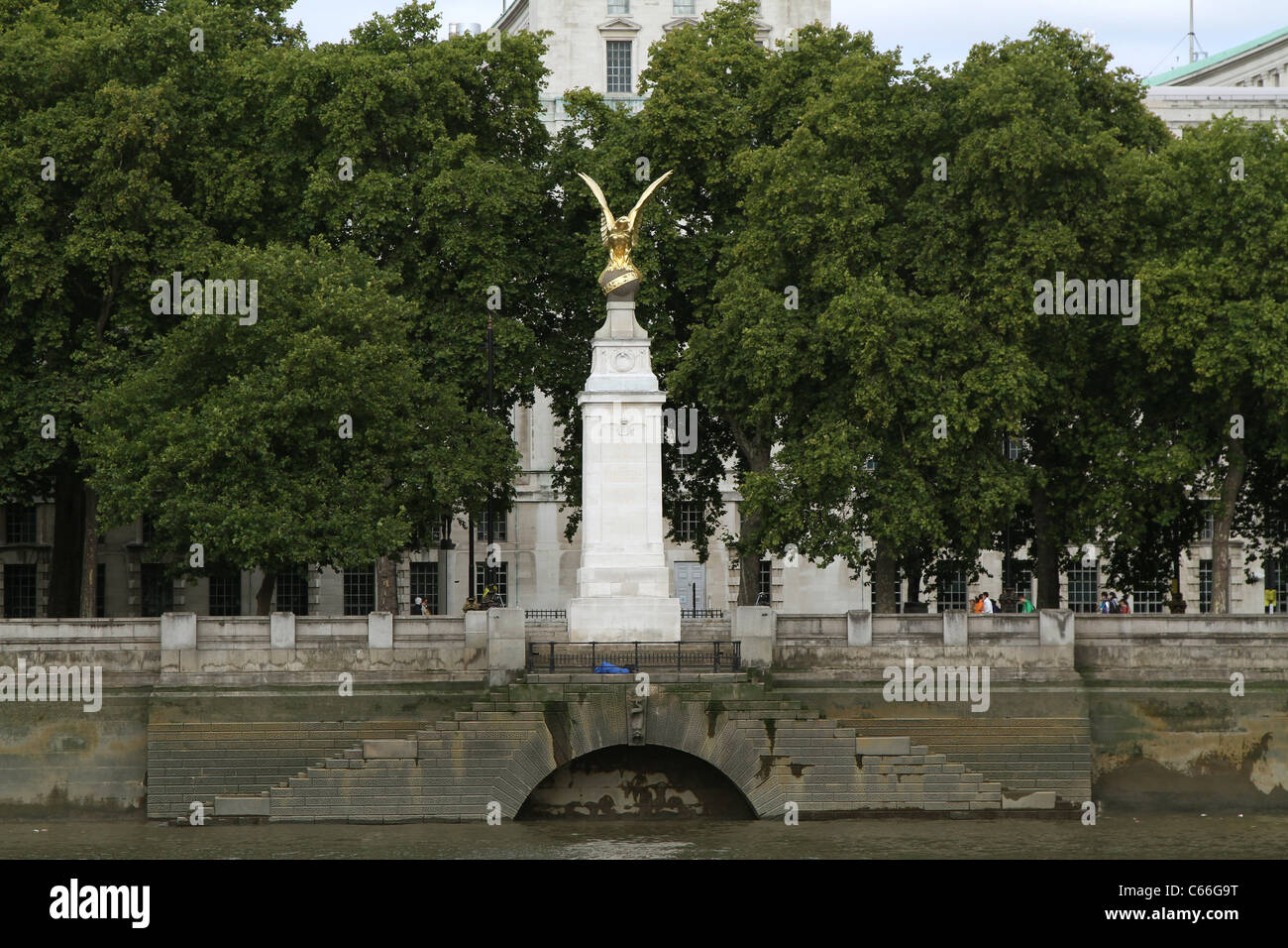 The Royal Air Force Memorial stands on the Victoria Embankment near the river Thames in Westminster in the city of London England GB UK 2011 Stock Photo