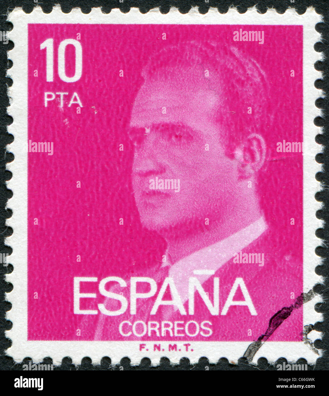 SPAIN - 1977: A stamp printed in the Spain, shows the King of Spain Juan Carlos I Stock Photo