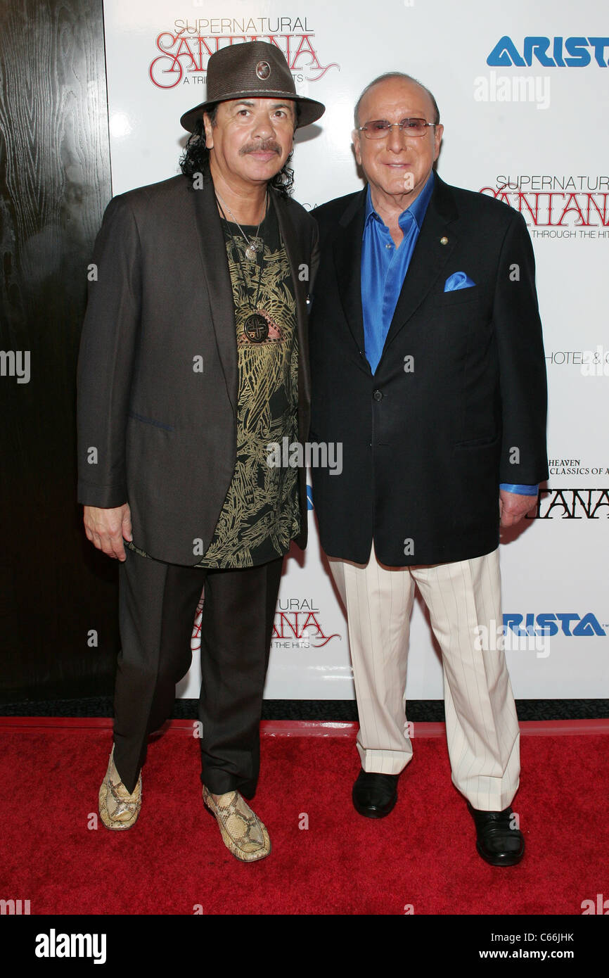 Carlos Santana, Clive Davis in attendance for Guitar Heaven...The Greatest Guitar Classics of All Time Album Release Party, Vanity Nightclub, Hard Rock Hotel and Casino, Las Vegas, NV August 25, 2010. Photo By: James Atoa/Everett Collection Stock Photo