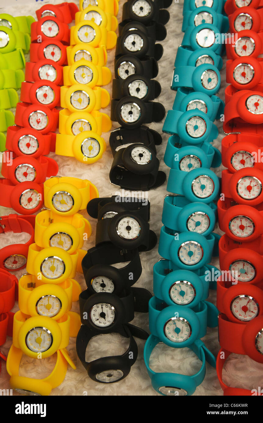 watches lined up in a market in Bangkok, Thailand Stock Photo Alamy