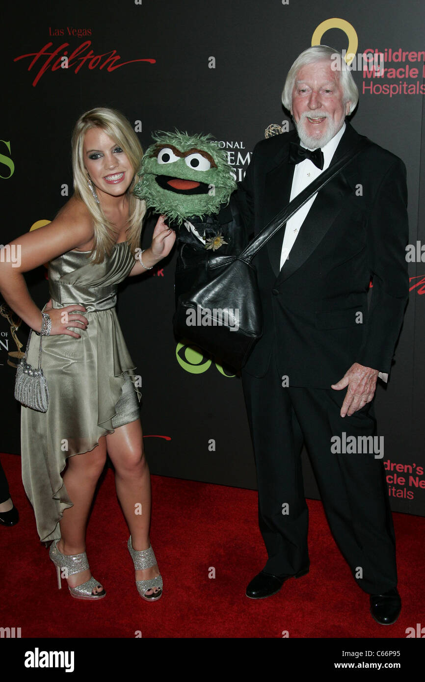 Kristen Alderson, Caroll Spinney at arrivals for 38th Annual Daytime Entertainment Emmy Awards - ARRIVALS PT 2, Hilton Hotel, Las Vegas, NV June 19, 2011. Photo By: James Atoa/Everett Collection Stock Photo