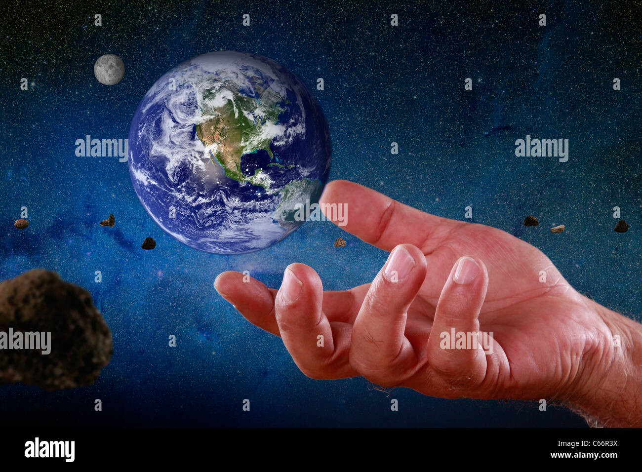 Handling planet earth concept Stock Photo