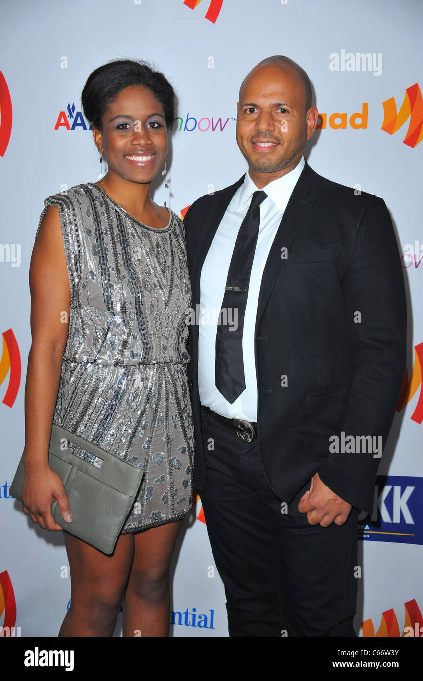 Bobbi Misick (L), Emil Wilbekin at arrivals for 22nd Annual GLAAD Media Awards New York Ceremony, Marriott Marquis Hotel, New York, NY March 19, 2011. Photo By: Gregorio T. Binuya/Everett Collection Stock Photo