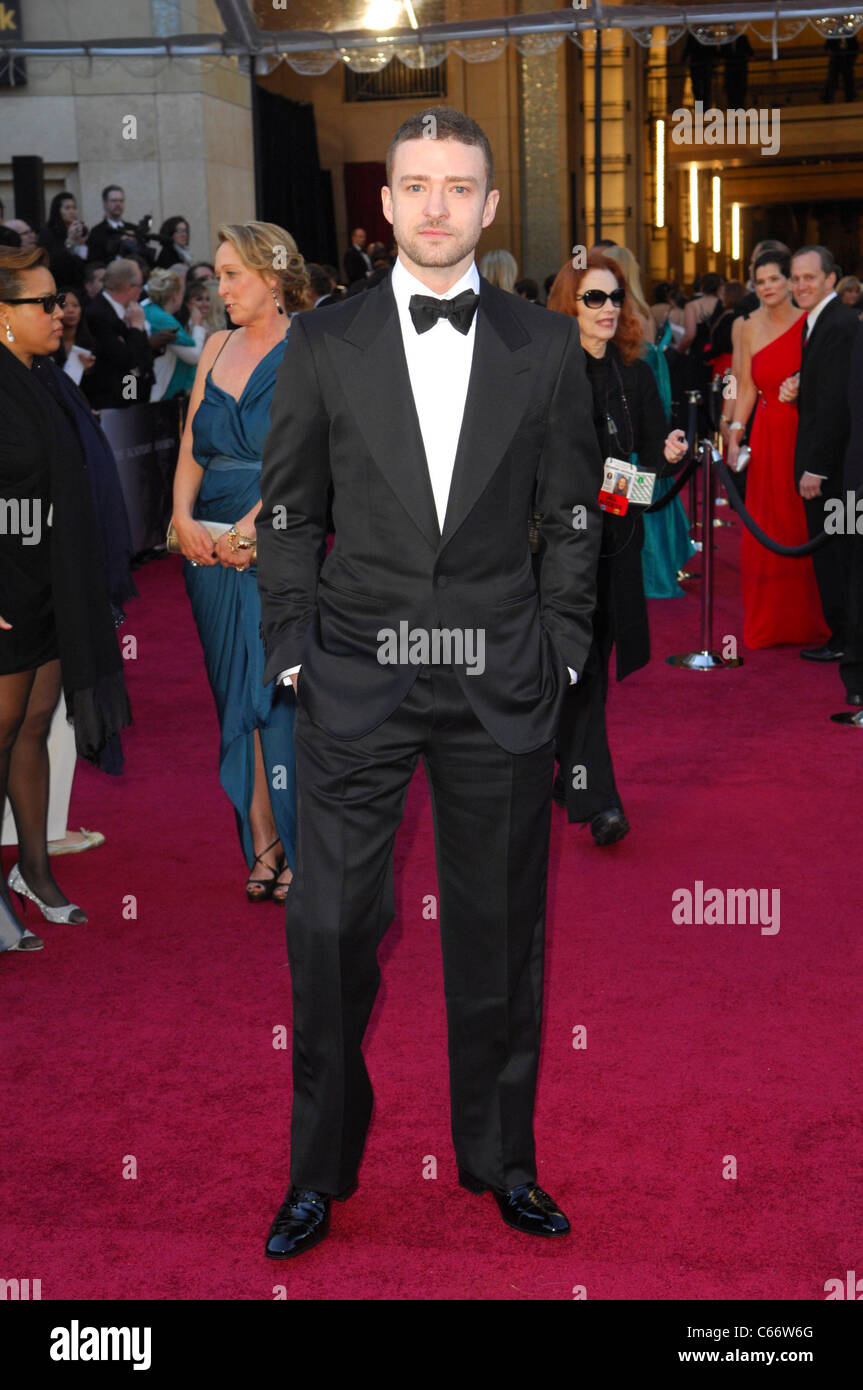 Justin Timberlake at arrivals for The 83rd Academy Awards Oscars - Arrivals Part 1, The Kodak Theatre, Los Angeles, CA February Stock Photo