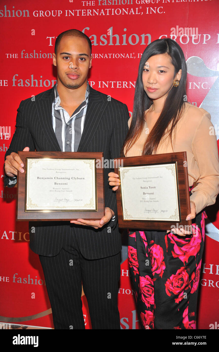 Benjamin Channing Clyburn, Sonia Yoon at arrivals for The Fashion Group International's 14th Annual Rising Star Awards Luncheon, Cipriani Restaurant 42nd Street, New York, NY January 27, 2011. Photo By: Gregorio T. Binuya/Everett Collection Stock Photo