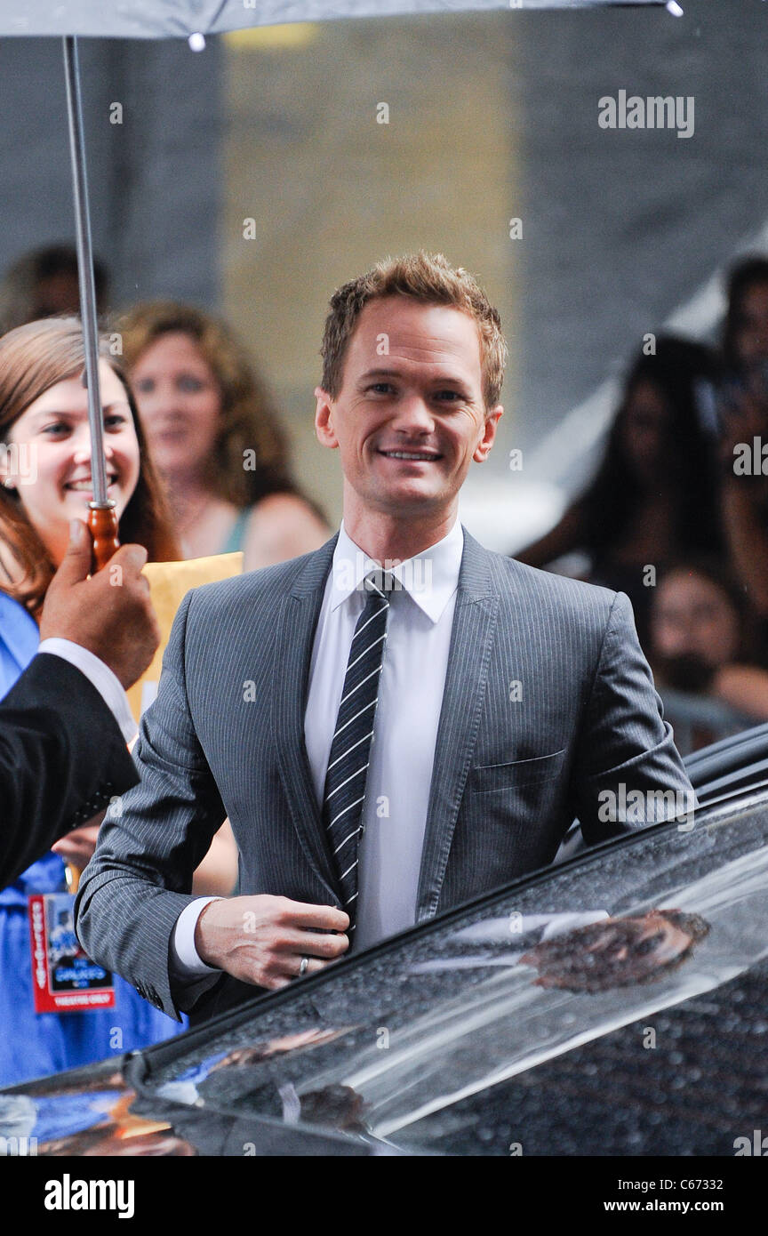 Neil Patrick Harris, enters the Ziegfeld Theatre at the premiere of THE SMURFS, out and about for CELEBRITY CANDIDS - SUN, , New York, NY July 24, 2011. Photo By: Ray Tamarra/Everett Collection Stock Photo