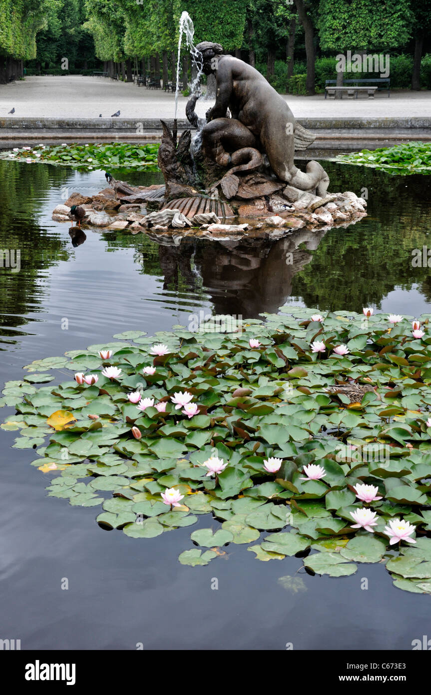 Lily Pond And Naiad Fountain In The Garden Of The Schonbrunn