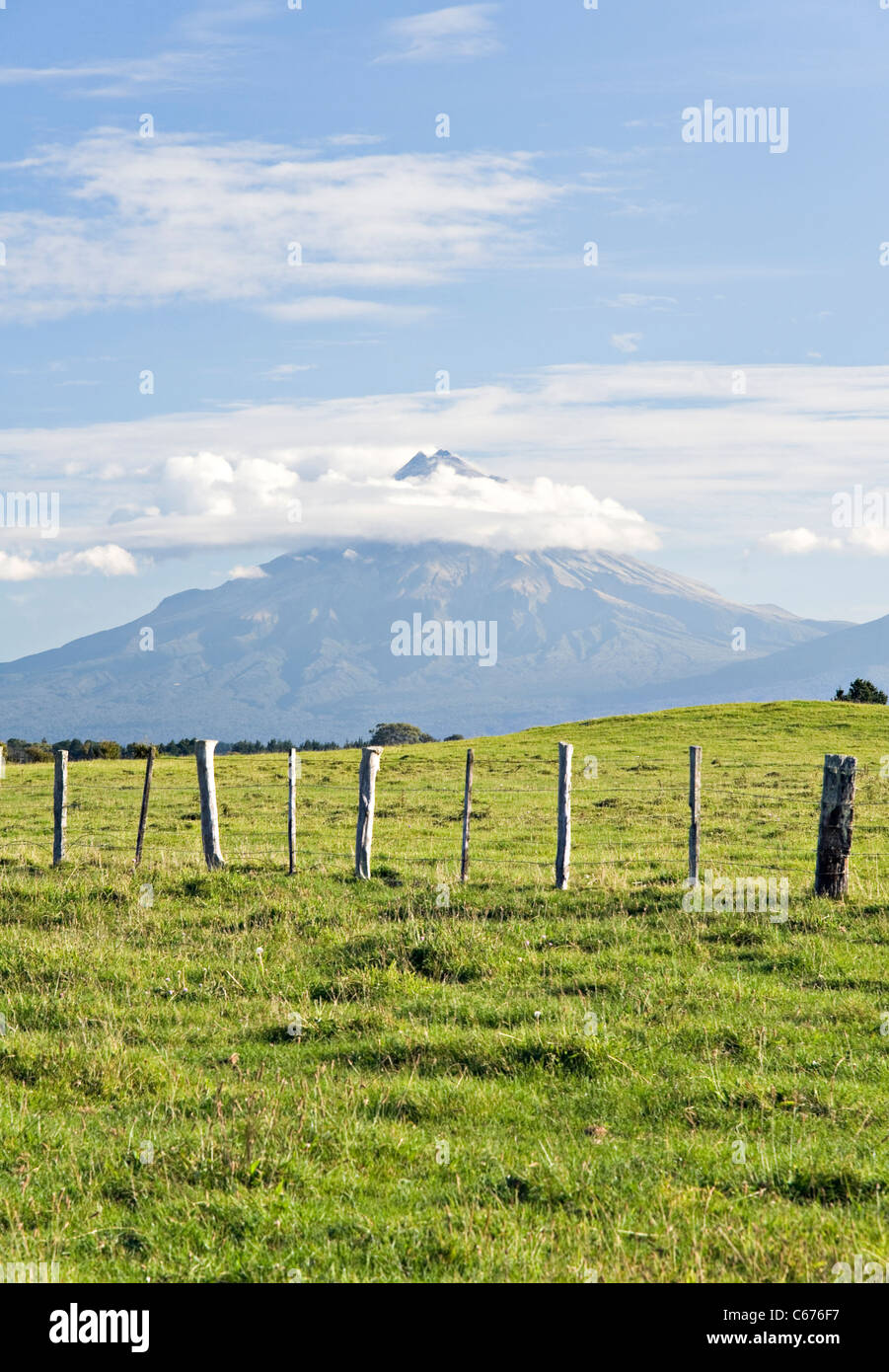 The Volcanic Mount Taranaki or Egmont near New Plymouth on North Island New Zealand NZ Stock Photo