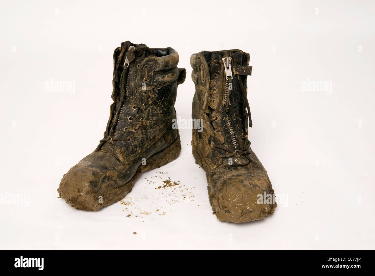 muddy work boots Stock Photo Alamy
