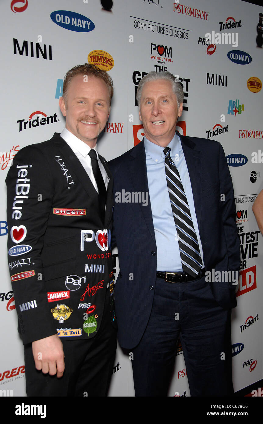 Morgan Spurlock, Michael Levine at arrivals for POM Wonderful Presents: THE GREATEST MOVIE EVER SOLD, Arclight Cinerama Dome, Los Angeles, CA April 20, 2011. Photo By: Michael Germana/Everett Collection Stock Photo