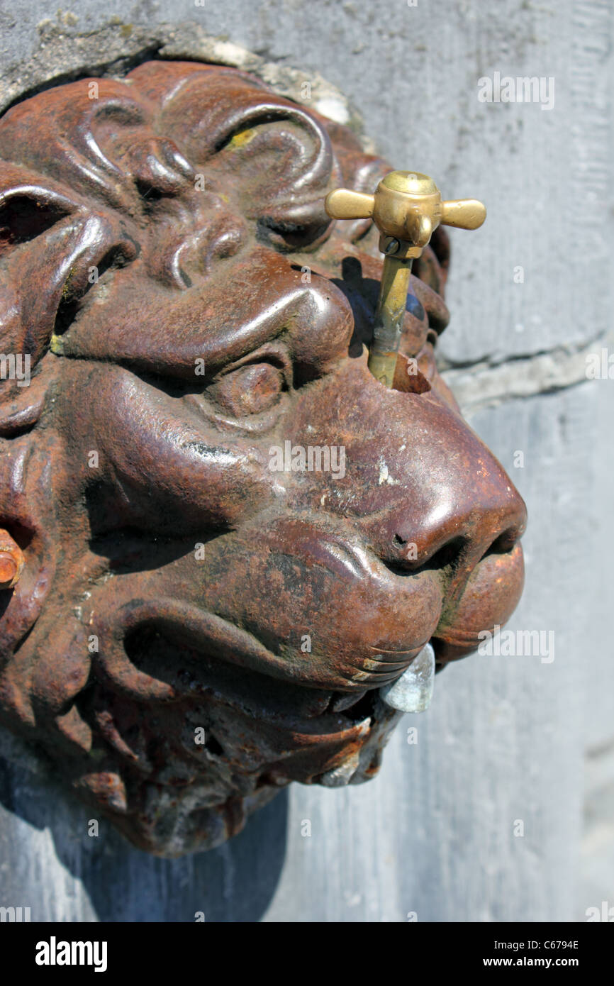 Public drinking fountain, Ballyvaughan, County Clare, Ireland Stock
