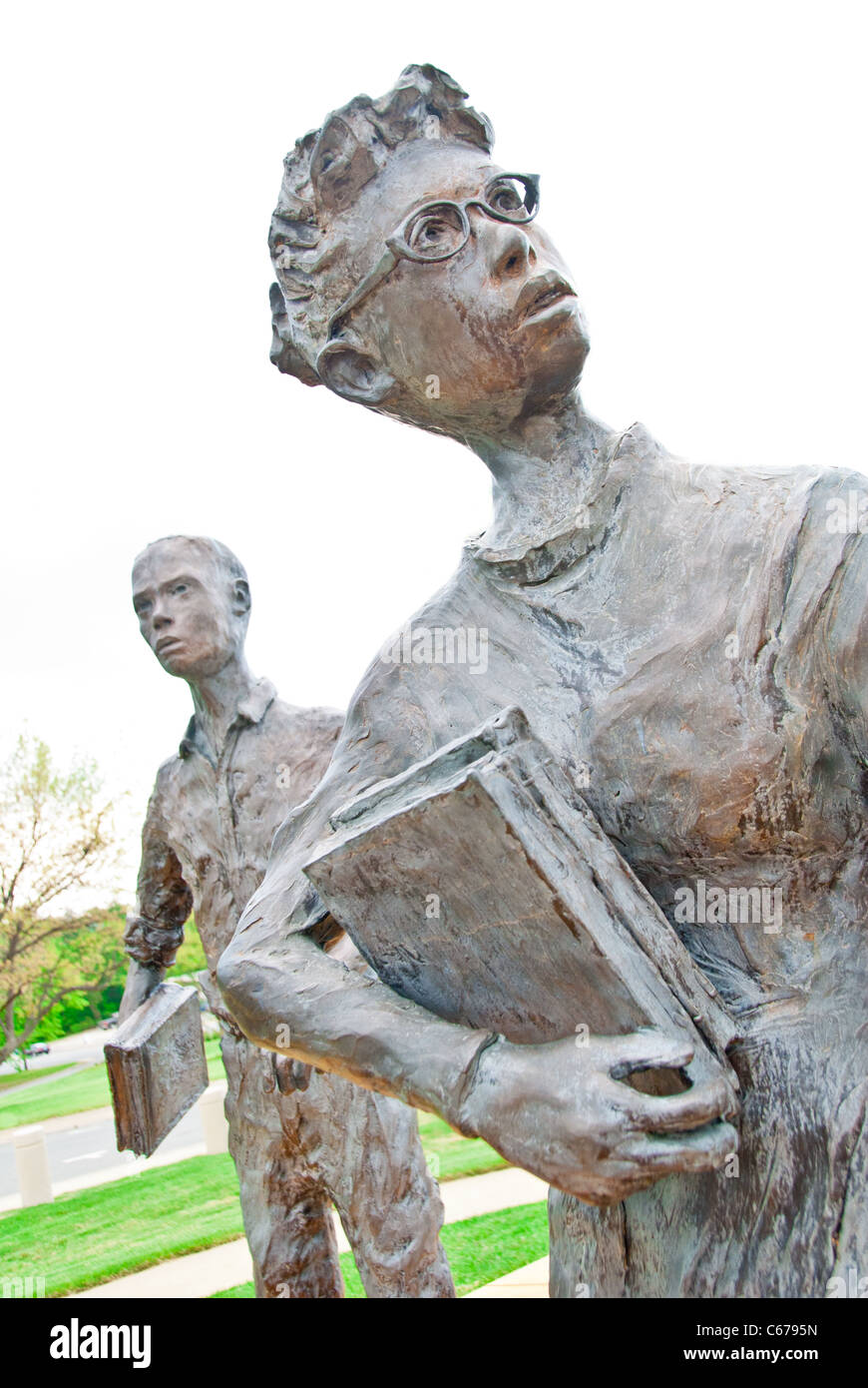 'Testament', Little Rock Nine Civil Rights Memorial, by sculptor John Deering, State Capitol grounds in Little Rock, Arkansas Stock Photo
