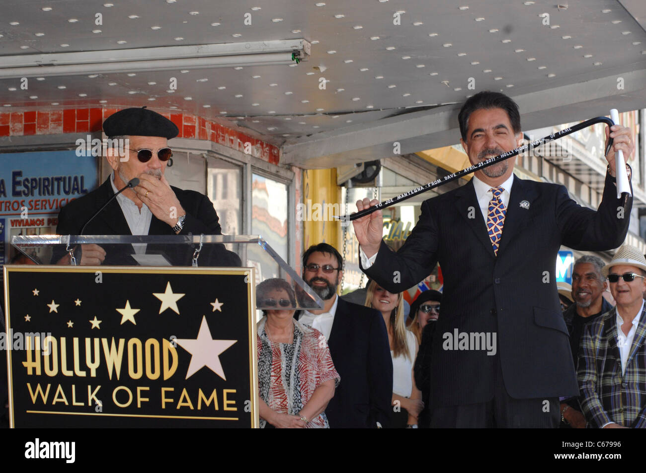 David Mamet, Joe Mantegna at the induction ceremony for Star on the Hollywood Walk of Fame Ceremony for Joe Mantegna, Hollywood Stock Photo