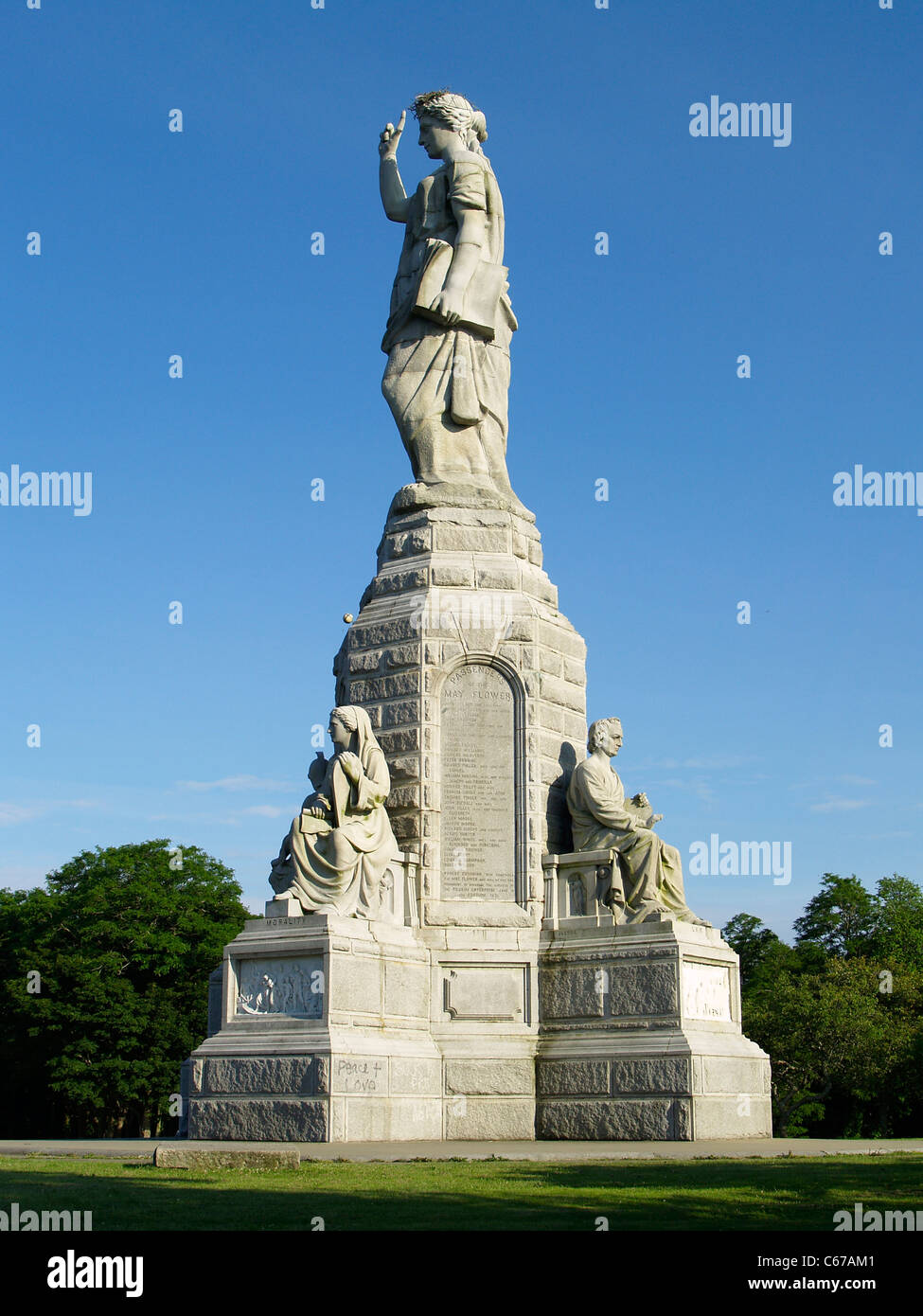National Monument to the Forefathers, Plymouth, Massachusetts Stock