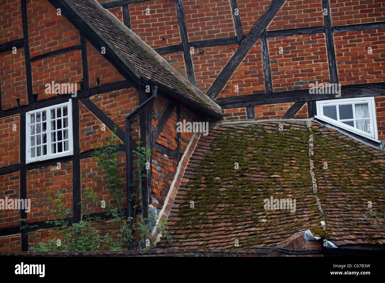 Architectural detail of Tudor House in Love Lane, Romsey, Hampshire, UK