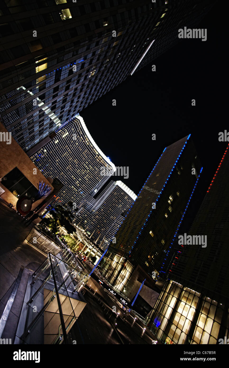 City Center, Las Vegas Boulevard at twilight Stock Photo