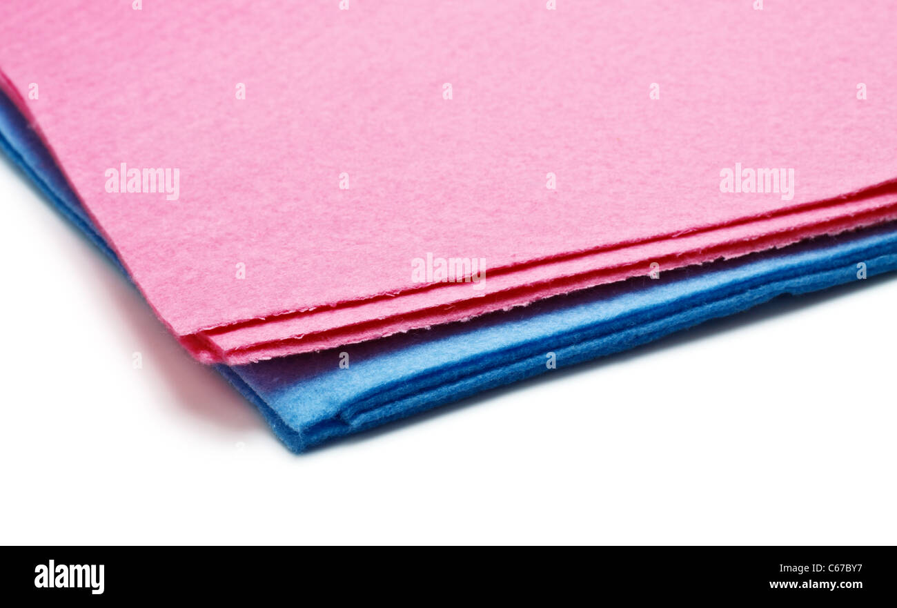 two microfiber dusters isolated on white background Stock Photo - Alamy
